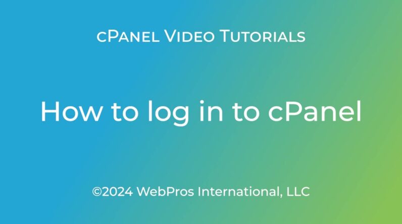 cPanel Tutorials - How To Log In To cPanel