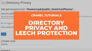 cPanel Tutorials - How to Manage Password and Leech Protection