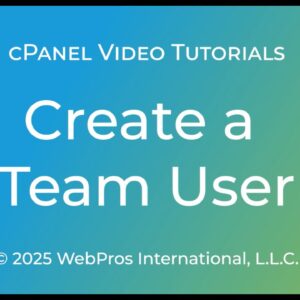 Manage Team - Create a Team User