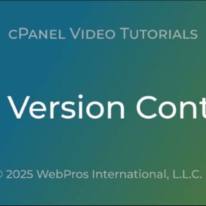 cPanel Tutorials - Git Version Control